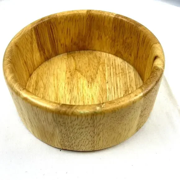 Wooden Bowl 6" round soft curves flat base - Picture 1 of 6